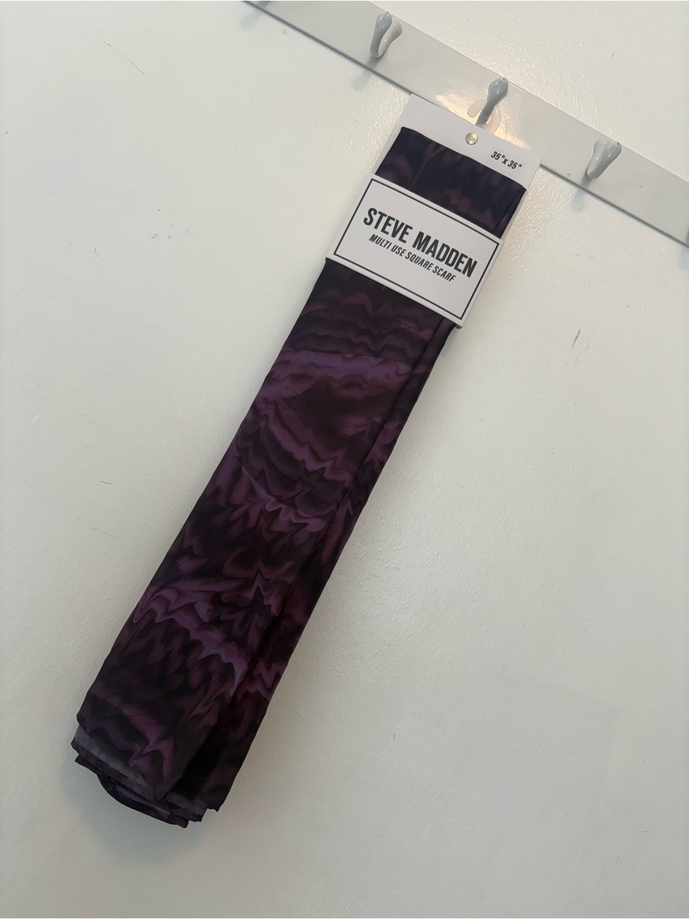 Steve Madden Dark Purple Marbled Multi-Use Square Scarf